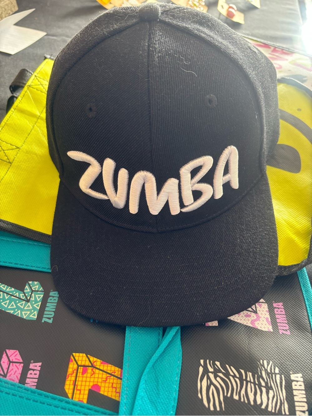 Zumba Fitness Black Snapback Hat with White Tag Accent